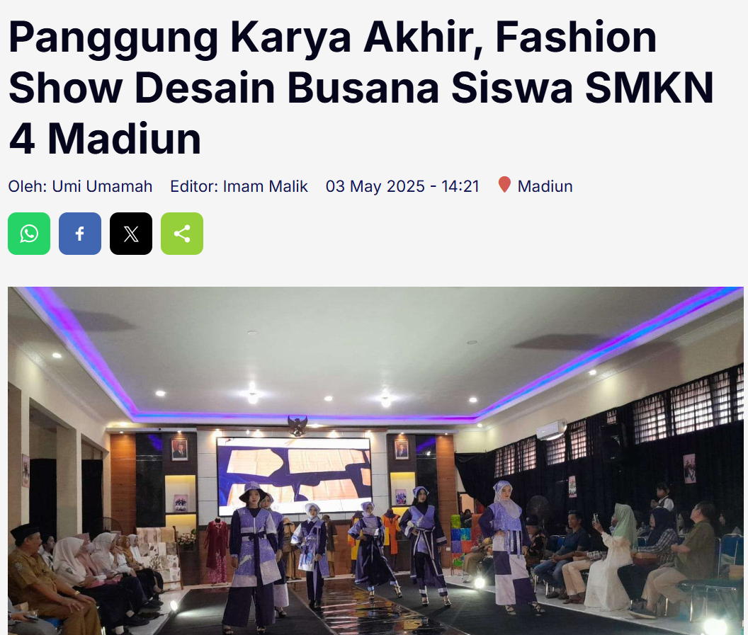 Panggung Karya Akhir, Fashion Show Desain Busana Siswa SMKN 4 Madiun