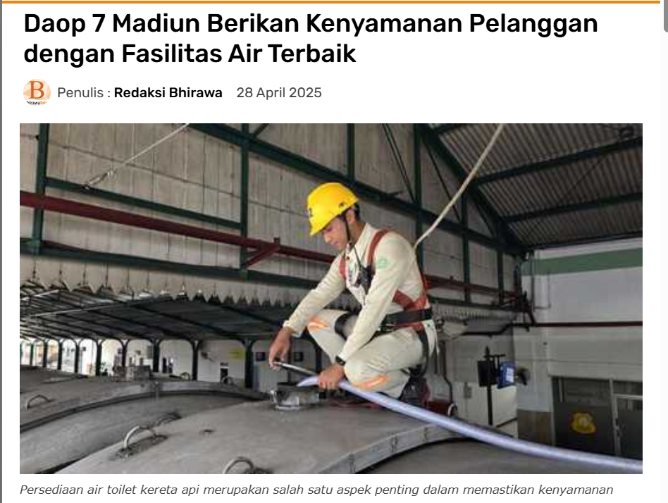 Daop 7 Madiun Berikan Kenyamanan Pelanggan dengan Fasilitas Air Terbaik