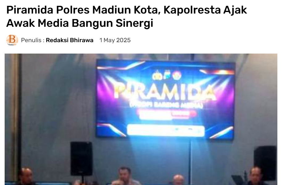 Piramida Polres Madiun Kota, Kapolresta Ajak Awak Media Bangun Sinergi