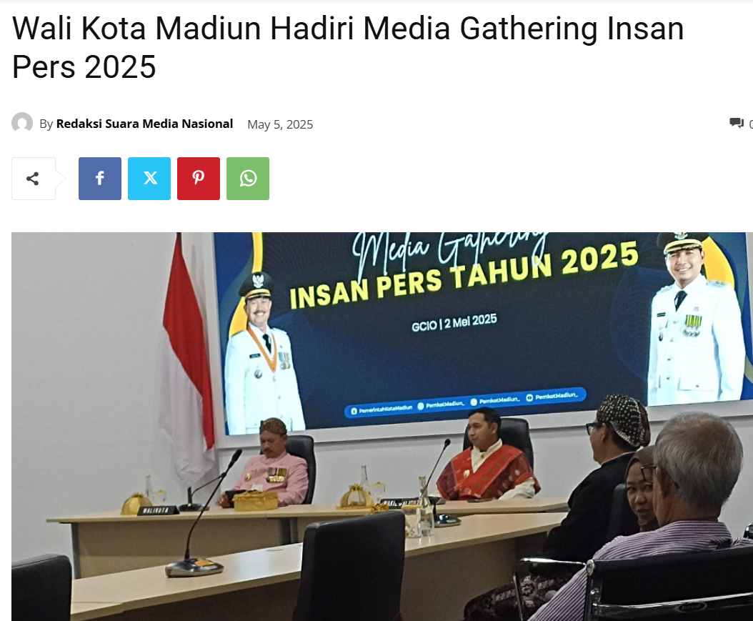 Wali Kota Madiun Hadiri Media Gathering Insan Pers 2025