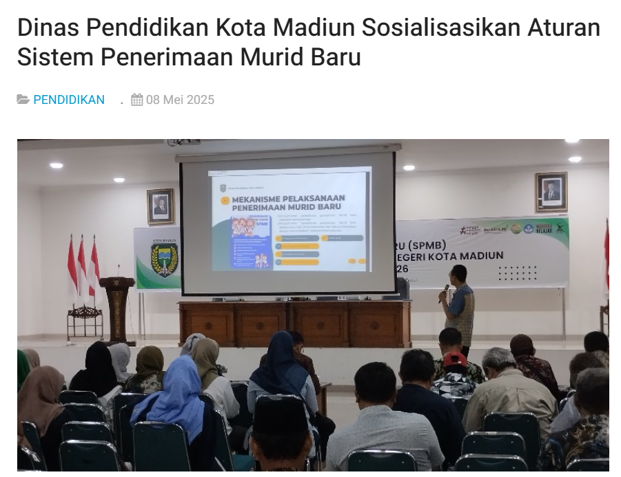 Dinas Pendidikan Kota Madiun Sosialisasikan Aturan Sistem Penerimaan Murid Baru