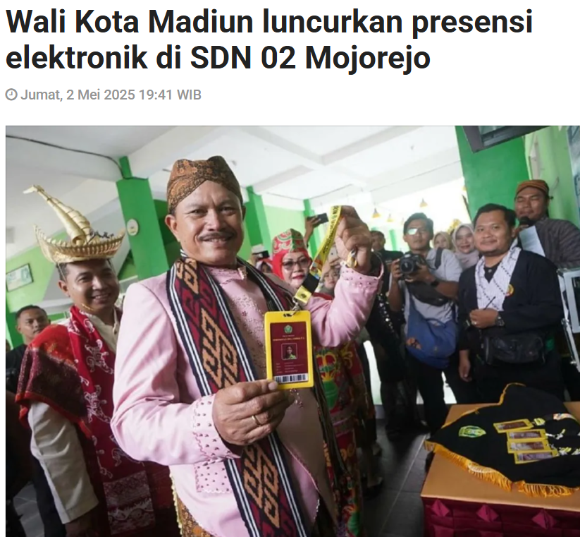 Wali Kota Madiun luncurkan presensi elektronik di SDN 02 Mojorejo