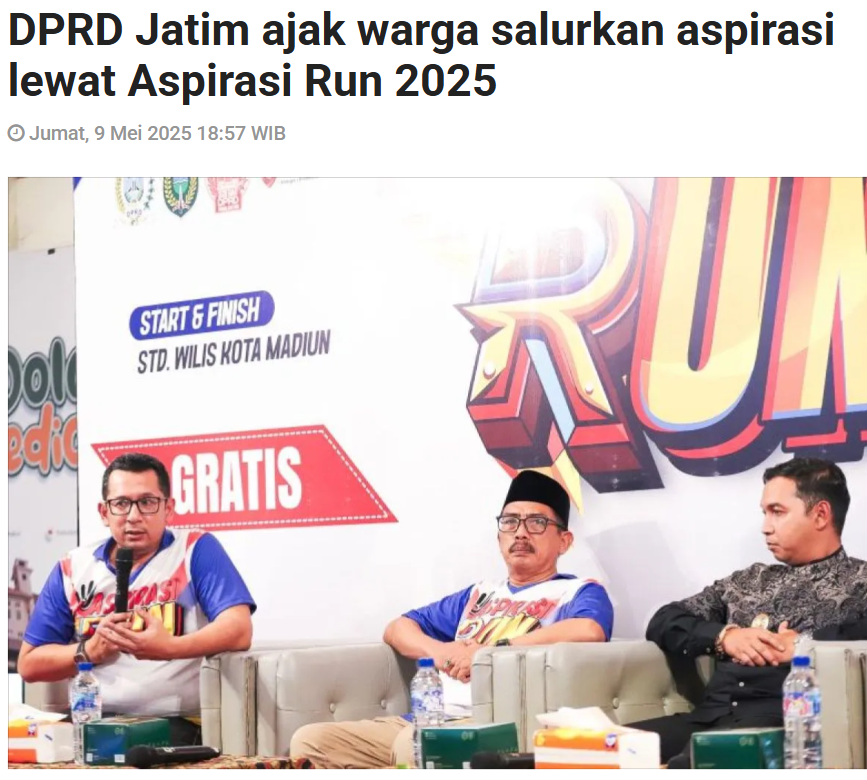 DPRD Jatim ajak warga salurkan aspirasi lewat Aspirasi Run 2025