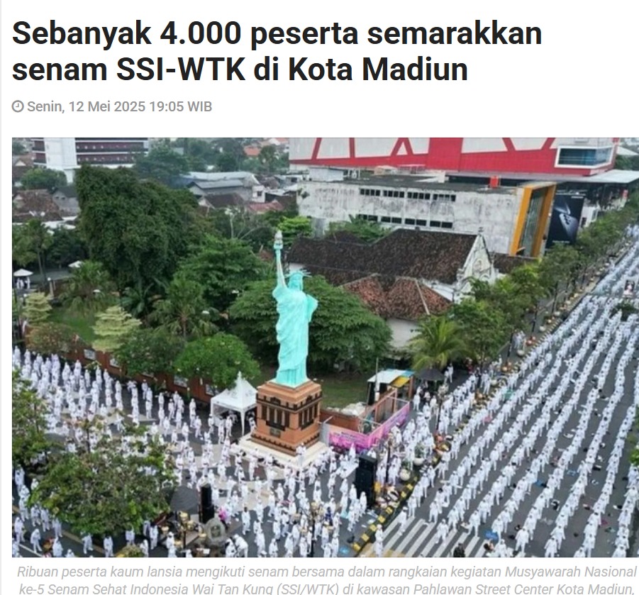 Sebanyak 4.000 peserta semarakkan senam SSI-WTK di Kota Madiun