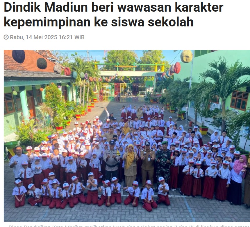 Dindik Madiun beri wawasan karakter kepemimpinan ke siswa sekolah