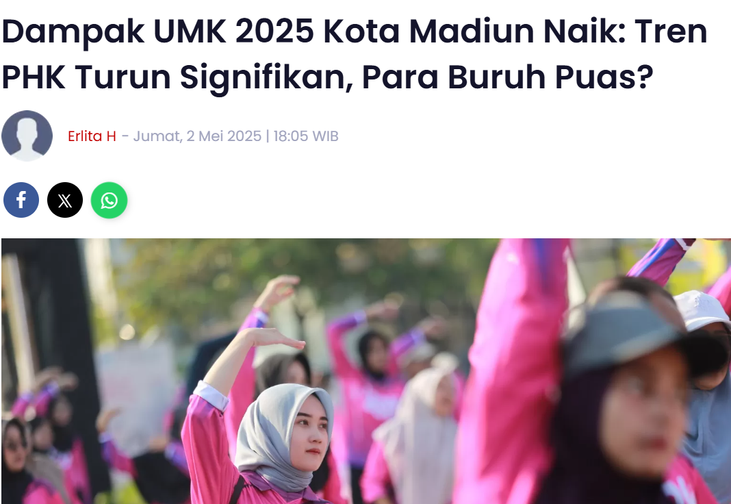 Dampak UMK 2025 Kota Madiun Naik: Tren PHK Turun Signifikan, Para Buruh Puas?