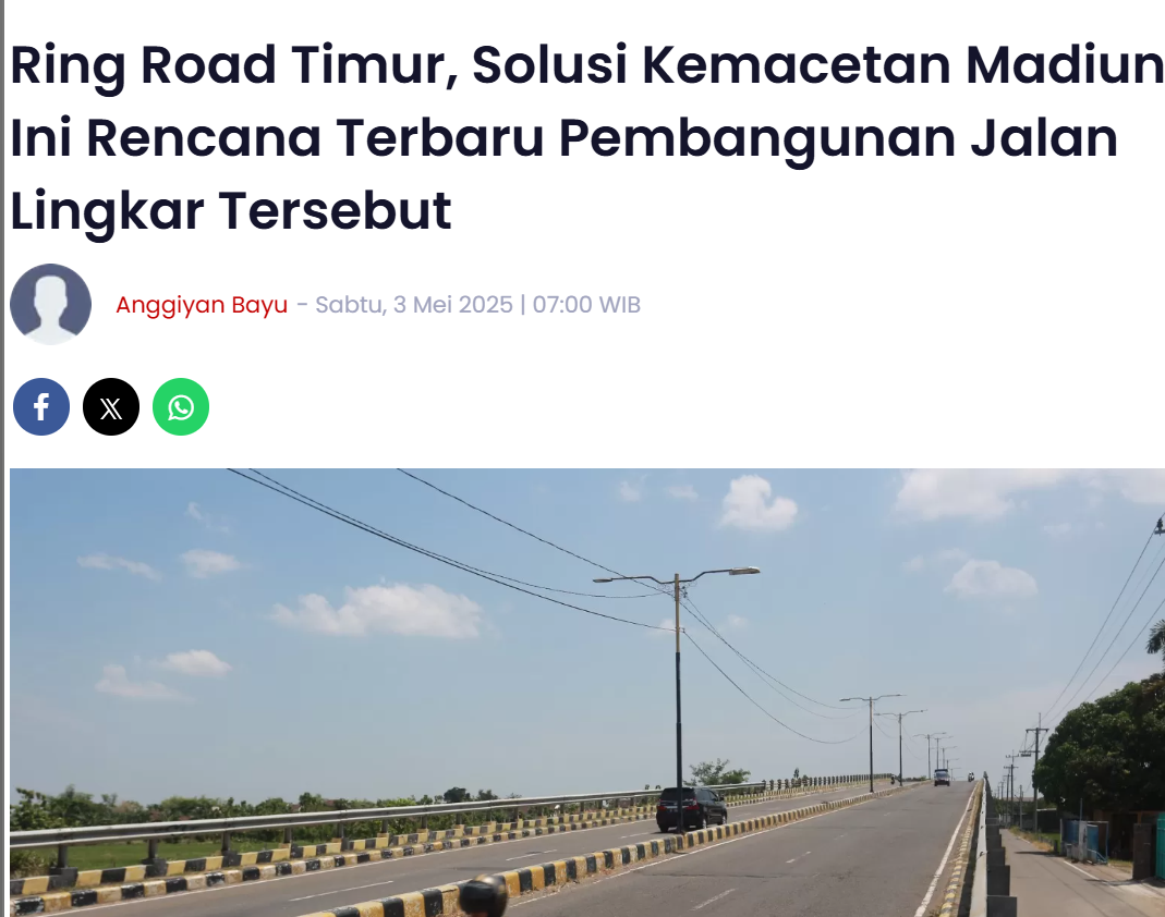 Ring Road Timur, Solusi Kemacetan Madiun? Ini Rencana Terbaru Pembangunan Jalan Lingkar Tersebut