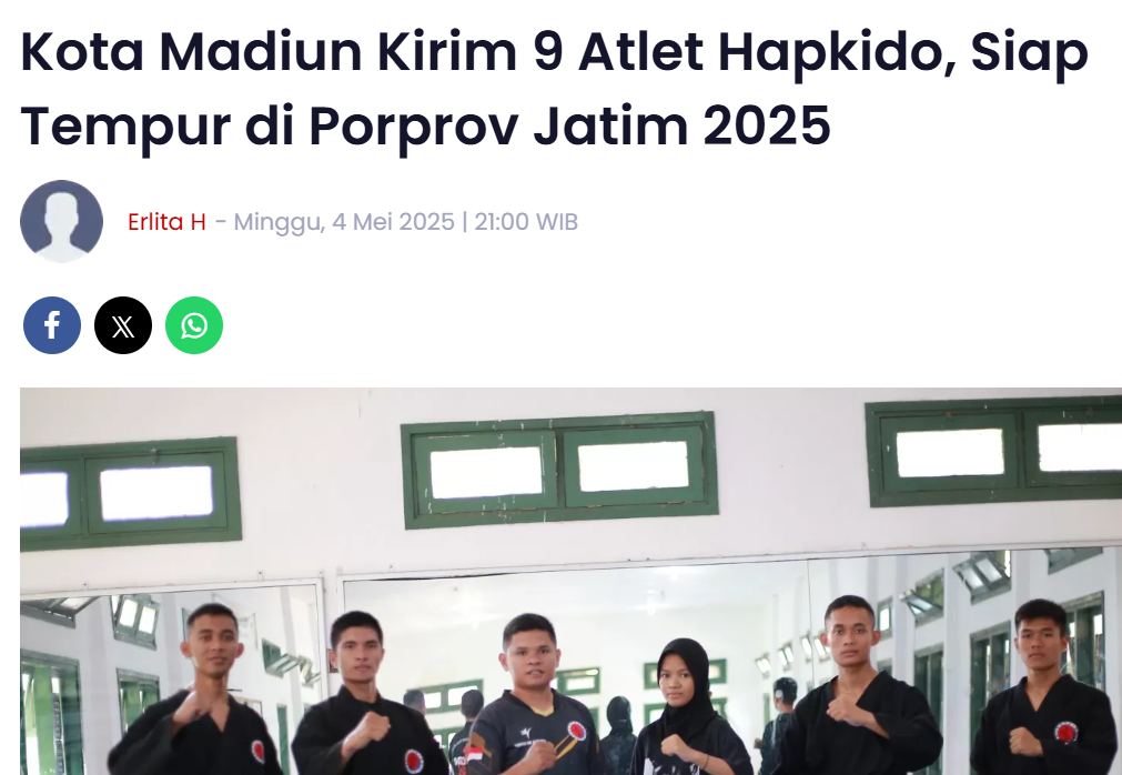Kota Madiun Kirim 9 Atlet Hapkido, Siap Tempur di Porprov Jatim 2025