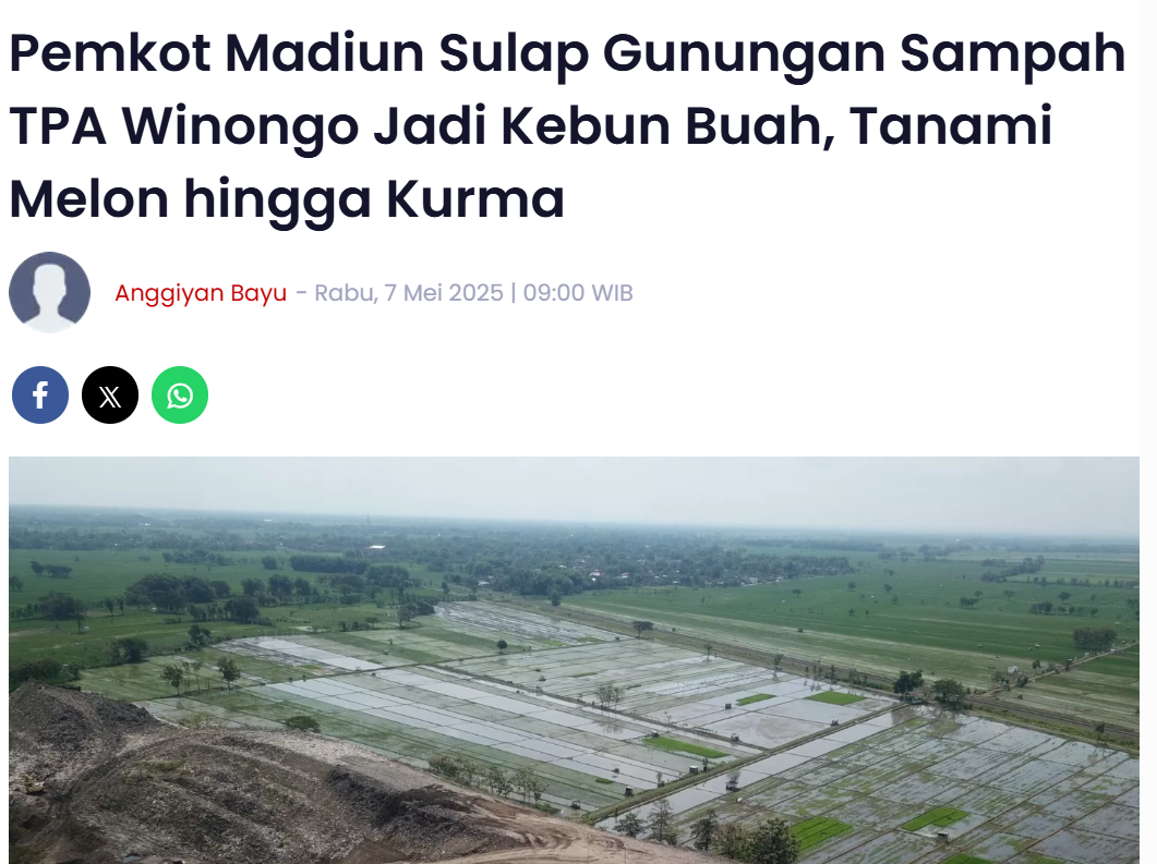 Pemkot Madiun Sulap Gunungan Sampah TPA Winongo Jadi Kebun Buah, Tanami Melon hingga Kurma