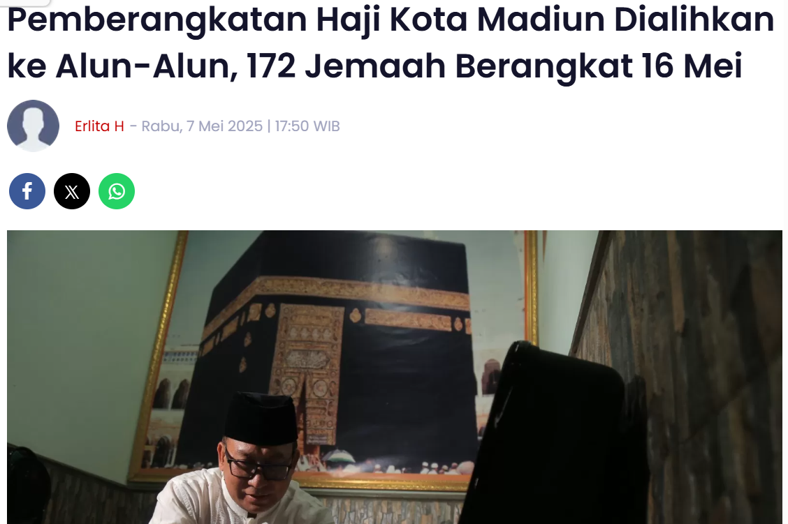 Pemberangkatan Haji Kota Madiun Dialihkan ke Alun-Alun, 172 Jemaah Berangkat 16 Mei