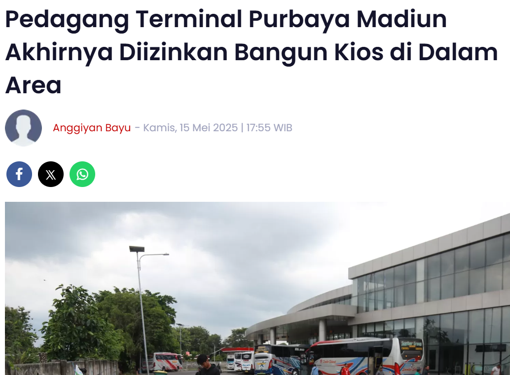 Pedagang Terminal Purbaya Madiun Akhirnya Diizinkan Bangun Kios di Dalam Area