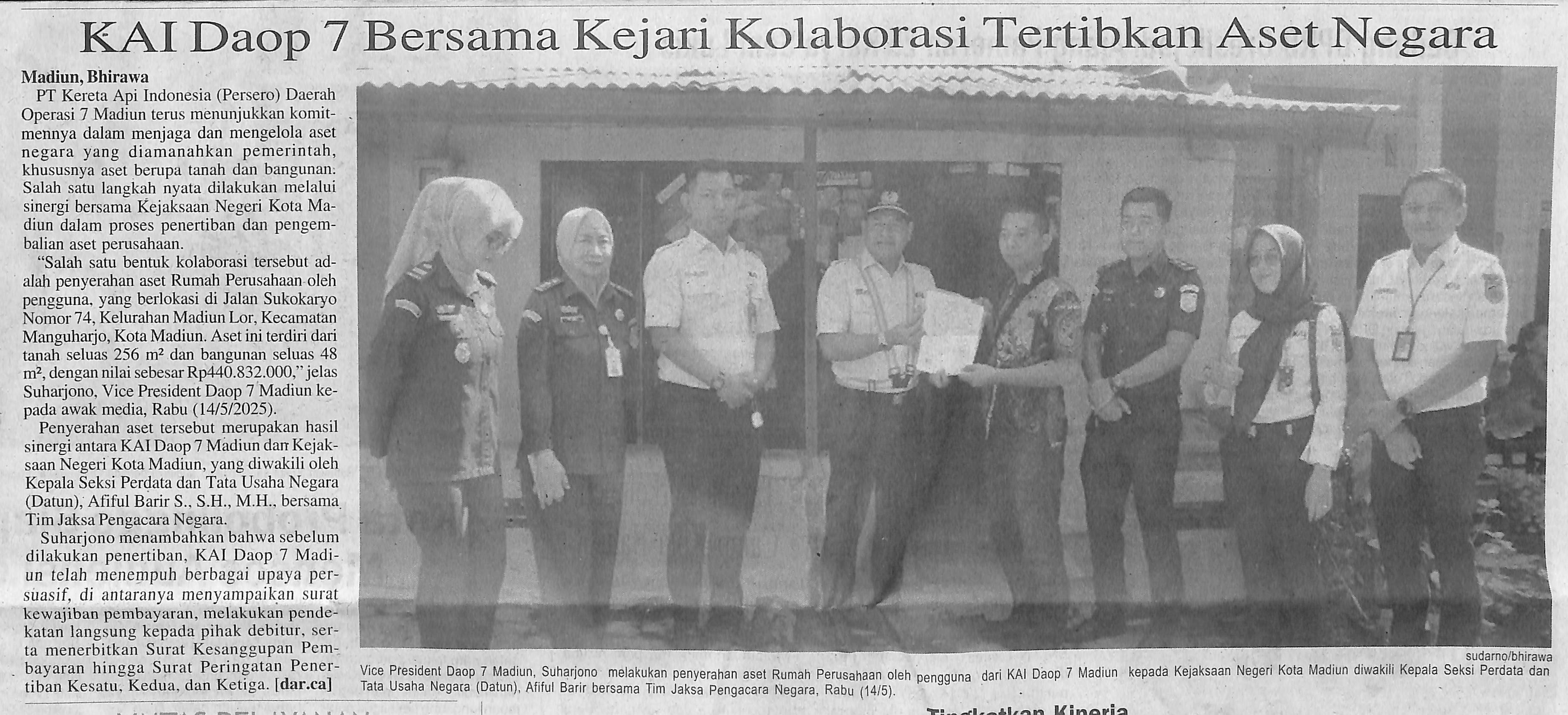 ΚΑΙ Daop 7 Bersama Kejari Kolaborasi Tertibkan Aset Negara