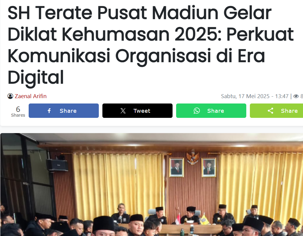 SH Terate Pusat Madiun Gelar Diklat Kehumasan 2025: Perkuat Komunikasi Organisasi di Era Digital