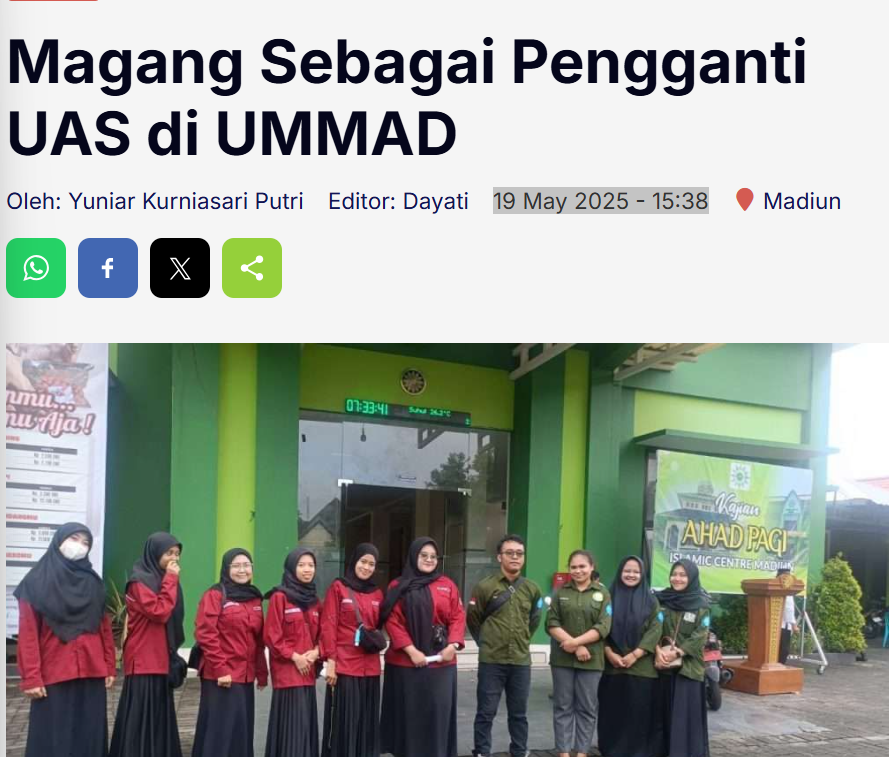 Magang Sebagai Pengganti UAS di UMMAD