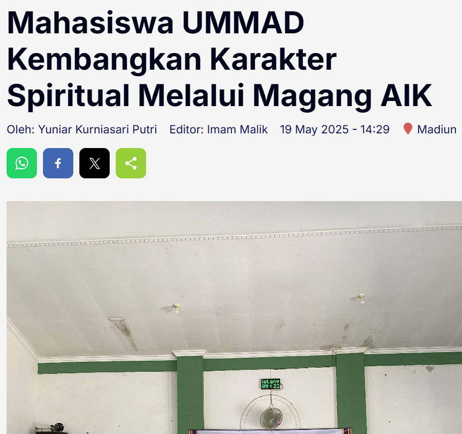 Mahasiswa UMMAD Kembangkan Karakter Spiritual Melalui Magang AIK