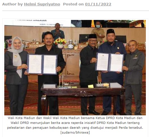 Wali Kota Madiun dan Pimpinan DPRD Setujui Raperda Inisiatif DPRD