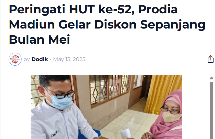 Peringati HUT ke-52, Prodia Madiun Gelar Diskon Sepanjang Bulan Mei