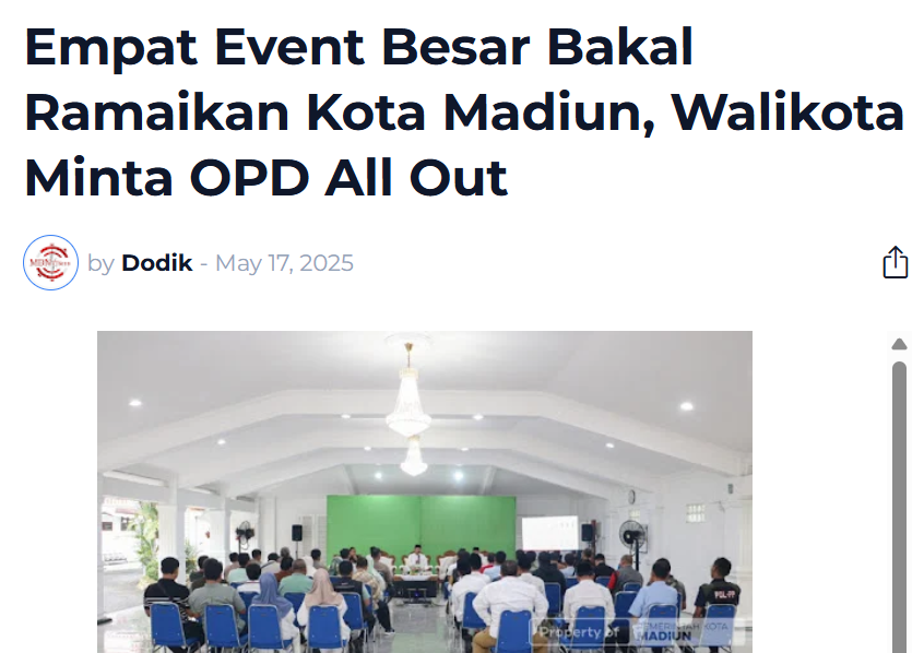 Empat Event Besar Bakal Ramaikan Kota Madiun, Walikota Minta OPD All Out
