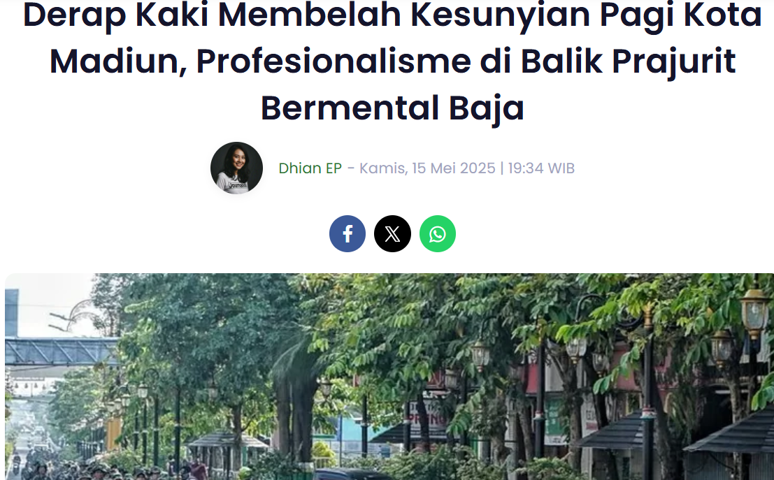 Derap Kaki Membelah Kesunyian Pagi Kota Madiun, Profesionalisme di Balik Prajurit Bermental Baja