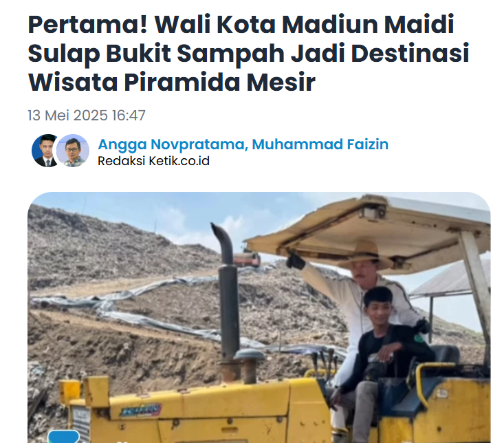 Pertama, Wali Kota Madiun Maidi Sulap Bukit Sampah Jadi Destinasi Wisata Piramida Mesir