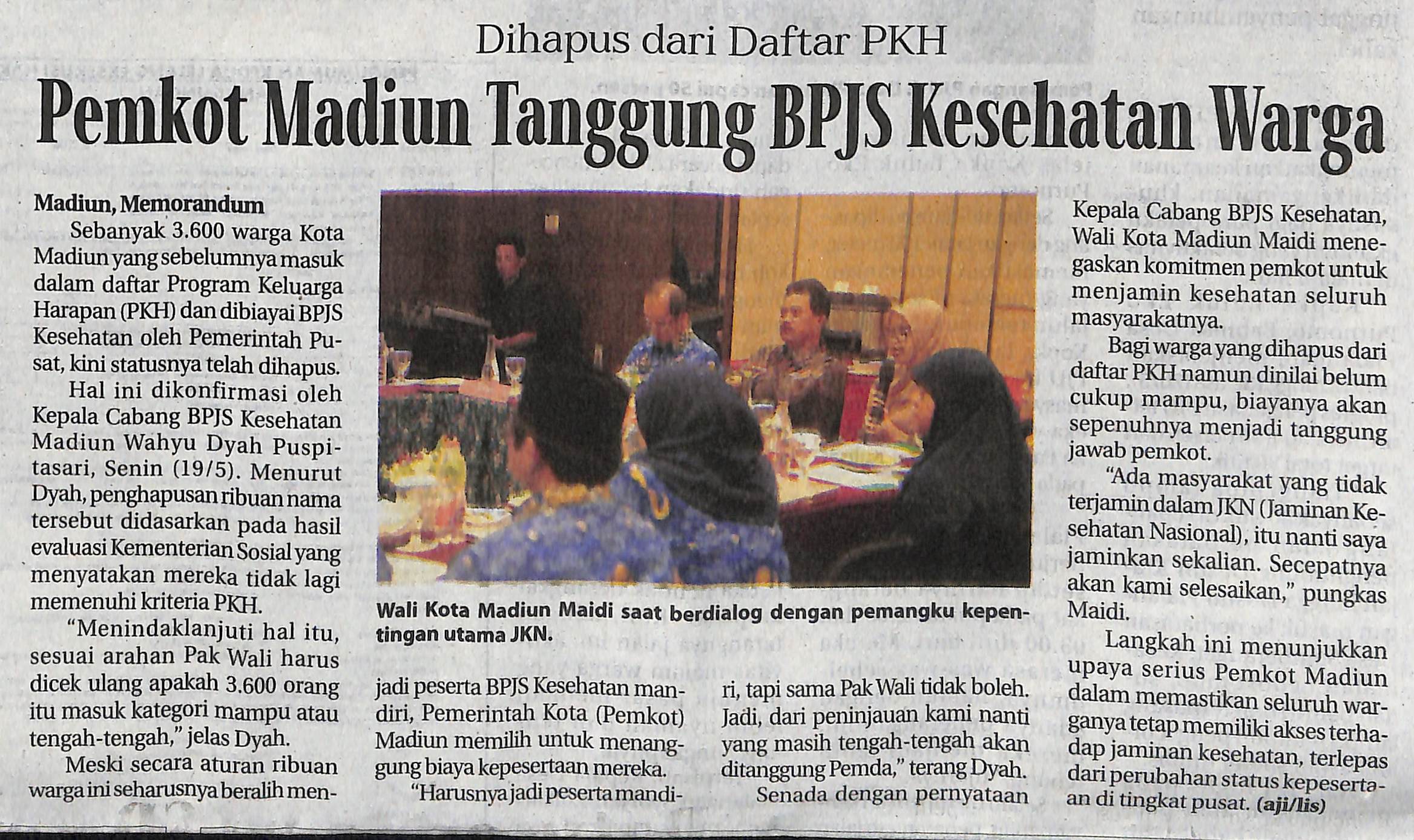 Pemkot Madiun Tanggung BPJS Kesehatan Warga