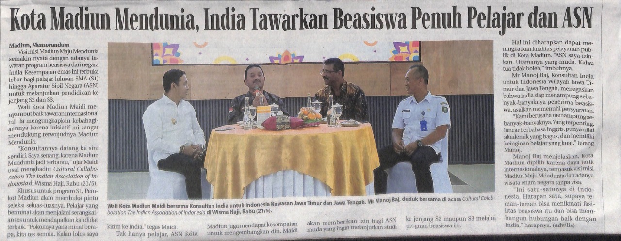 Kota Madiun Mendunia, India Tawarkan Beasiswa Penuh Pelajar dan ASN