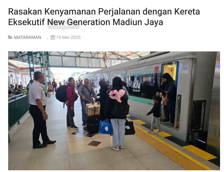 Rasakan Kenyamanan Perjalanan dengan Kereta Eksekutif New Generation Madiun Jaya