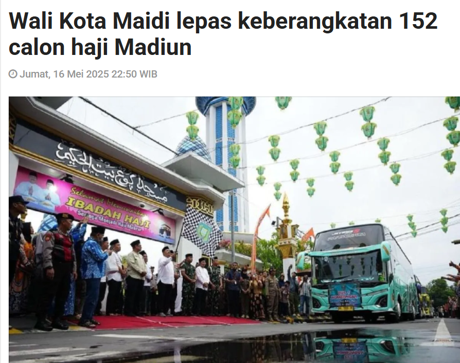 Wali Kota Maidi lepas keberangkatan 152 calon haji Madiun