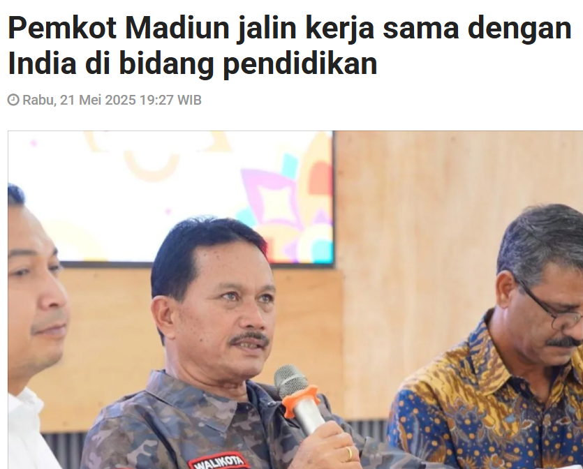 Pemkot Madiun jalin kerja sama dengan India di bidang pendidikan