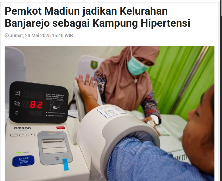 Pemkot Madiun jadikan Kelurahan Banjarejo sebagai Kampung Hipertensi