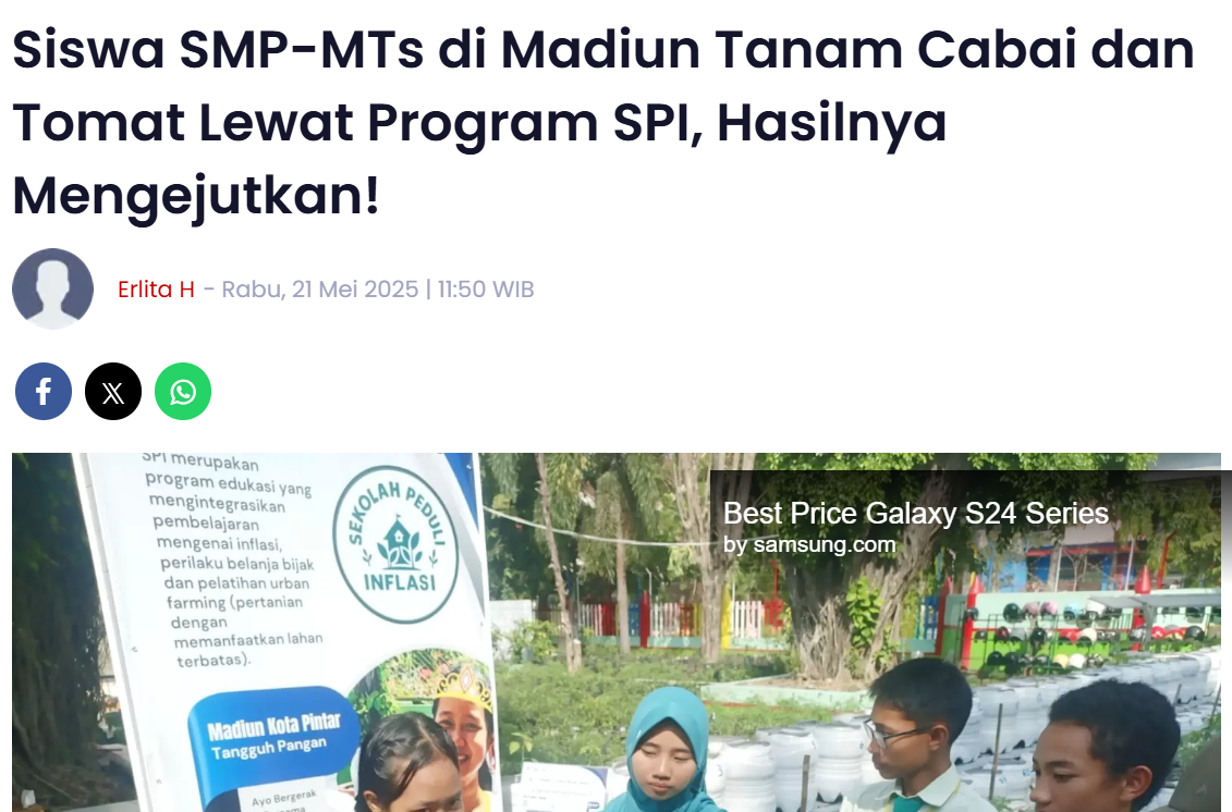 Siswa SMP-MTs di Madiun Tanam Cabai dan Tomat Lewat Program SPI, Hasilnya Mengejutkan!