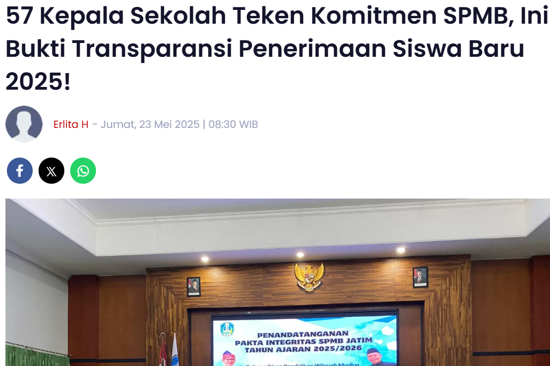57 Kepala Sekolah Teken Komitmen SPMB, Ini Bukti Transparansi Penerimaan Siswa Baru 2025