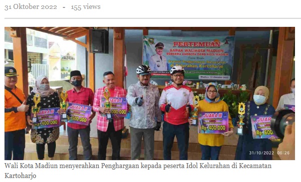 Sambil Gowes di Kecamatan Kartoharjo, Wali Kota Madiun Cek Pavingisasi dan Berikan Hadiah Lomba Idol Kelurahan