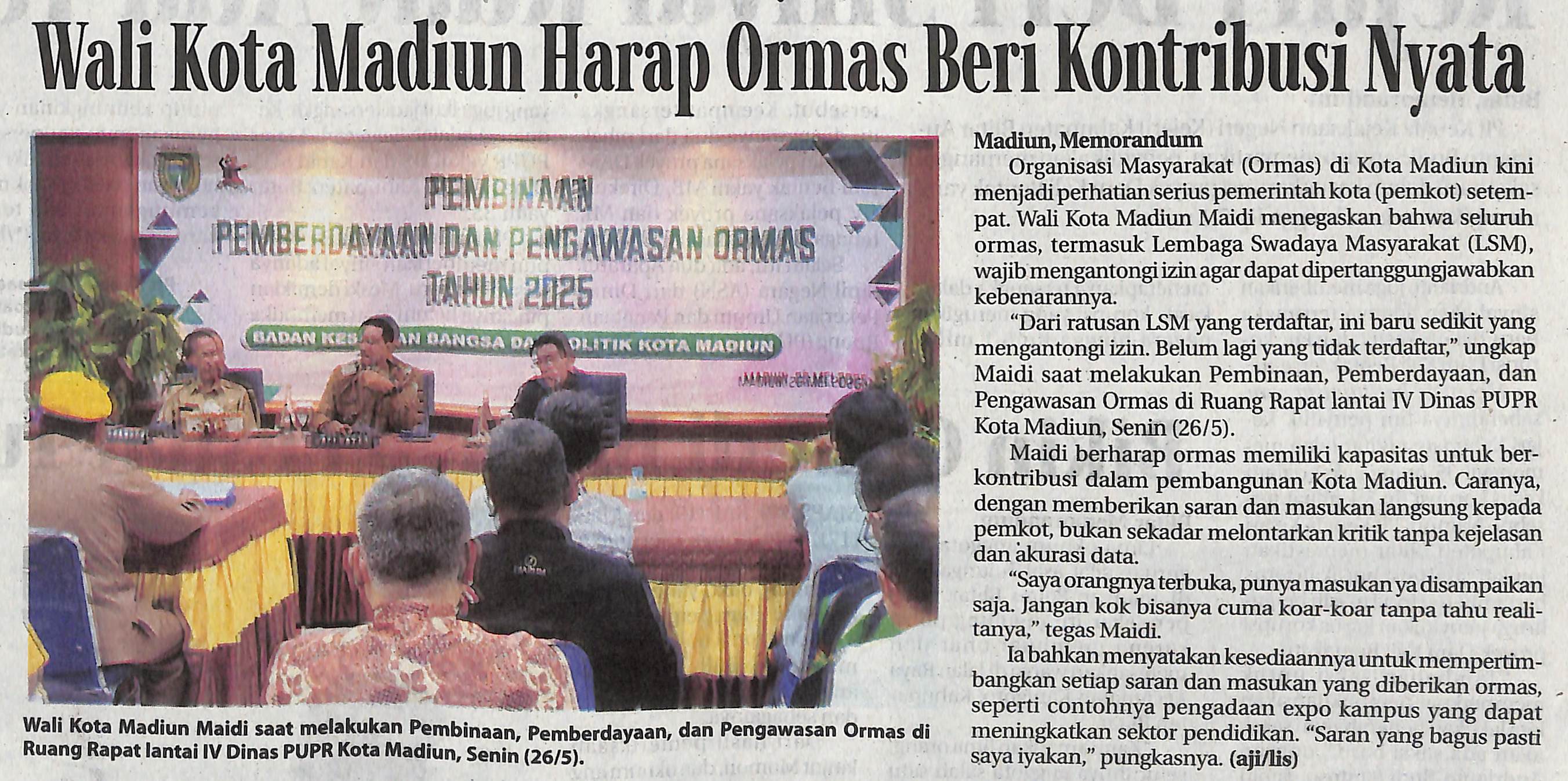 Wali Kota Madiun Harap Ormas Beri Kontribusi Nyata