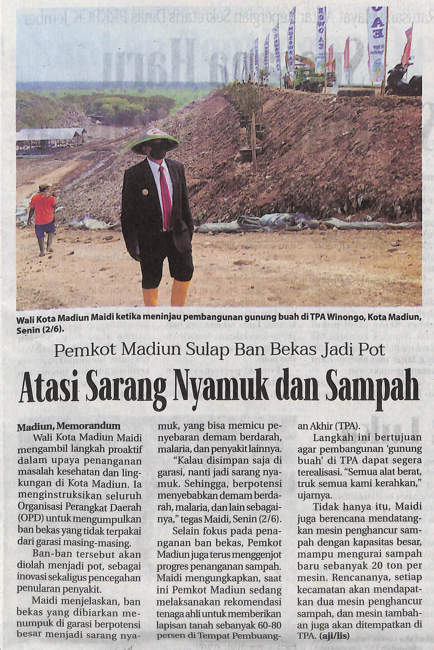 Pemkot Madiun Sulap Ban Jadi Bekas Pot, Atasi Sarang Nyamuk dan Sampah