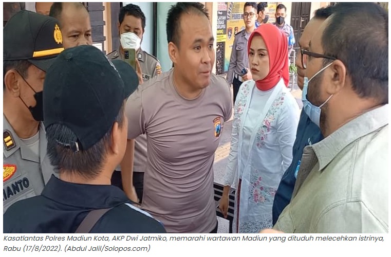 Kasatlantas Cekcok dengan Wartawan Madiun, Gara-Gara Istrinya Tak Sengaja Tersentuh