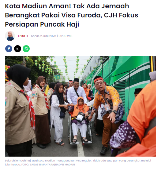 Kota Madiun Aman, Tak Ada Jemaah Berangkat Pakai Visa Furoda, CJH Fokus Persiapan Puncak Haji