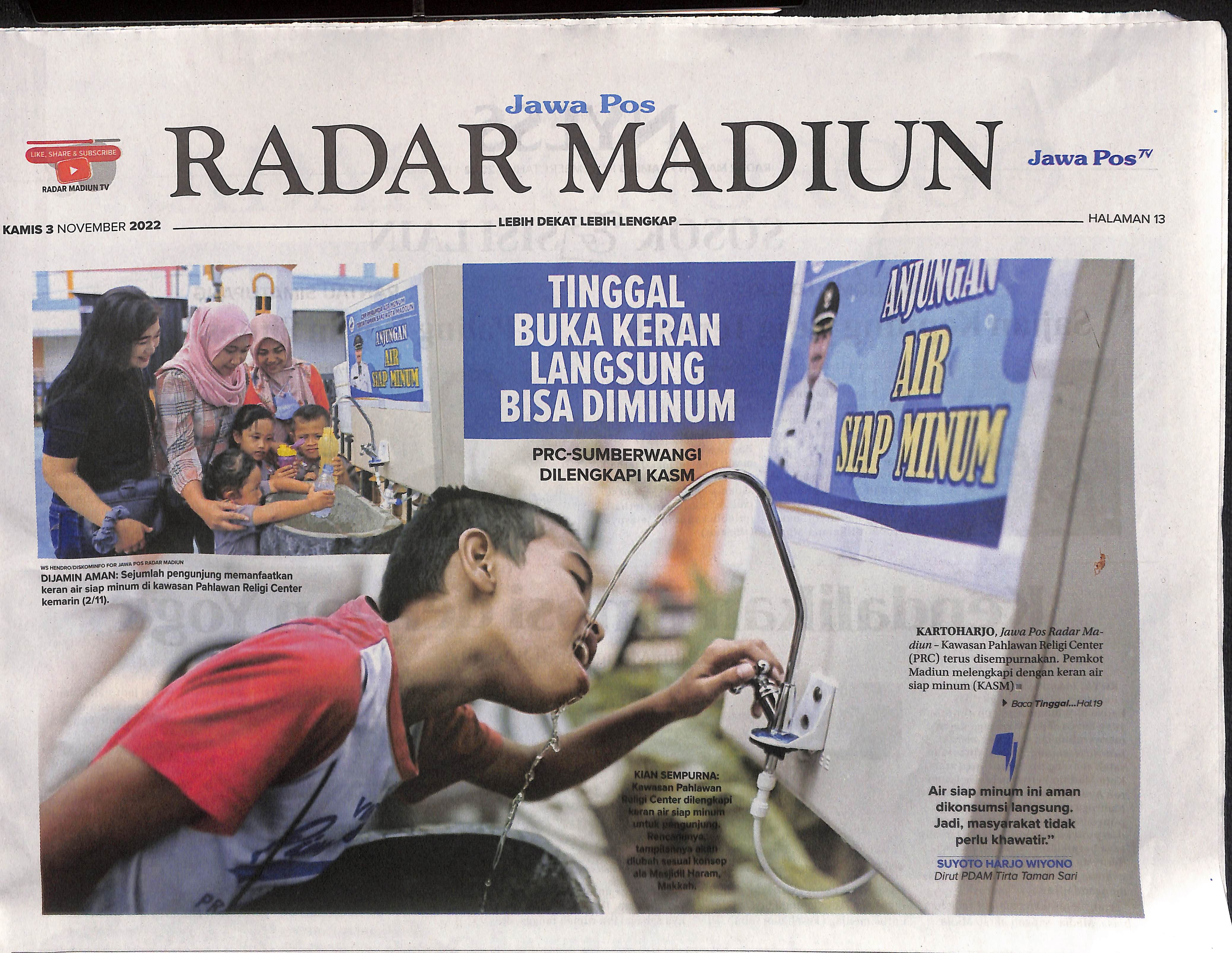 Tinggal Buka Keran Langsung Bisa Diminum, PRC-Sumber Wangi Dilengkapi KASM