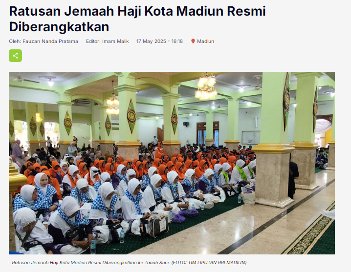 Ratusan Jemaah Haji Kota Madiun Resmi Diberangkatkan