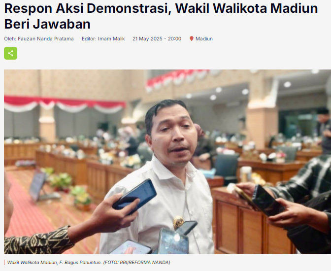 Respon Aksi Demonstrasi, Wakil Walikota Madiun Beri Jawaban