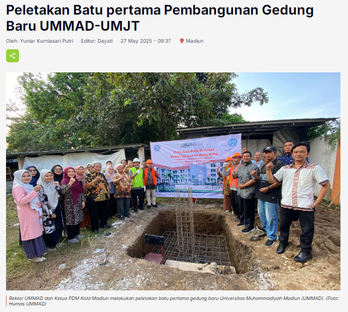 Peletakan Batu pertama Pembangunan Gedung Baru UMMAD-UMJT