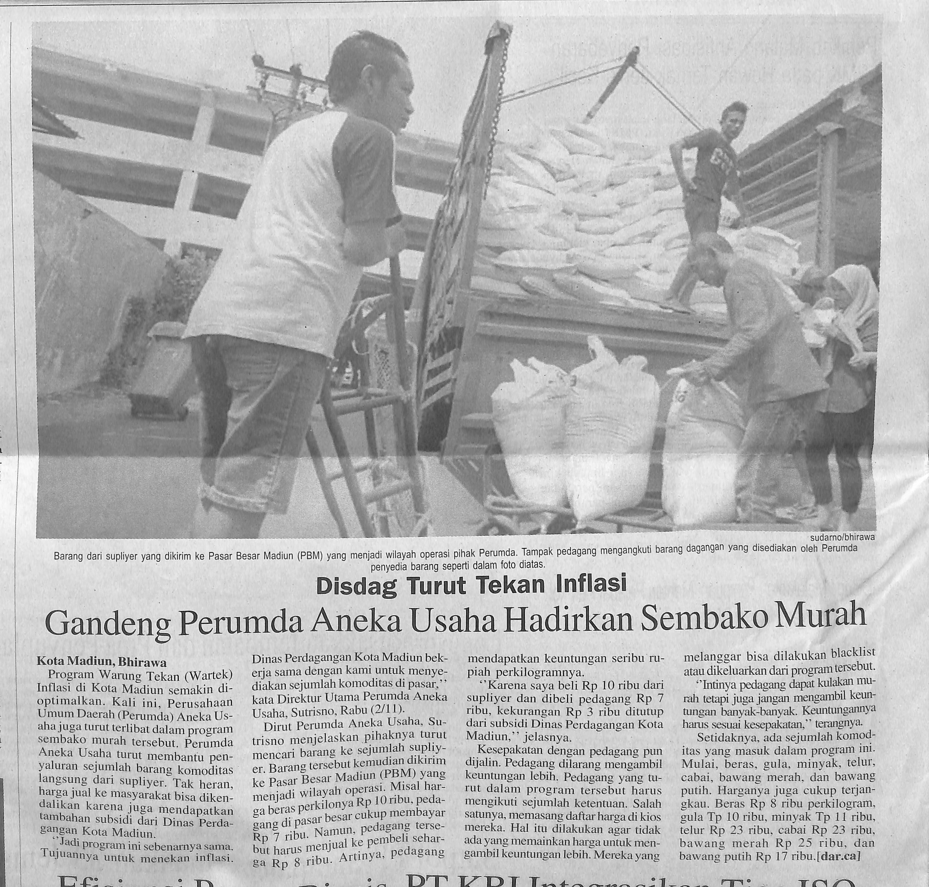 Disdag Turut Tekan Inflasi, Gandeng Perumda Aneka Usaha Hadirkan Sembako Murah