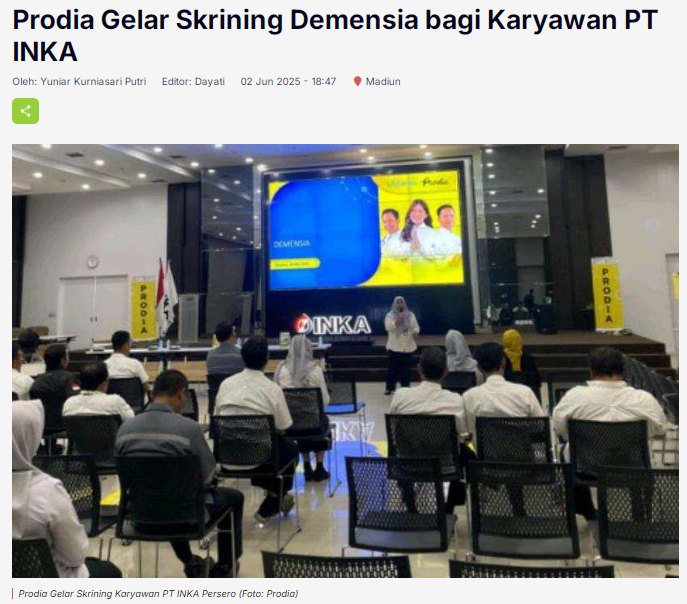 Prodia Gelar Skrining Demensia bagi Karyawan PT INKA