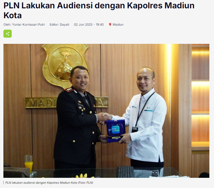 PLN Lakukan Audiensi dengan Kapolres Madiun Kota