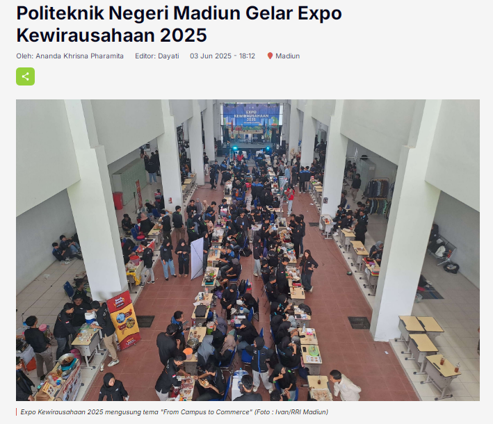 Politeknik Negeri Madiun Gelar Expo Kewirausahaan 2025