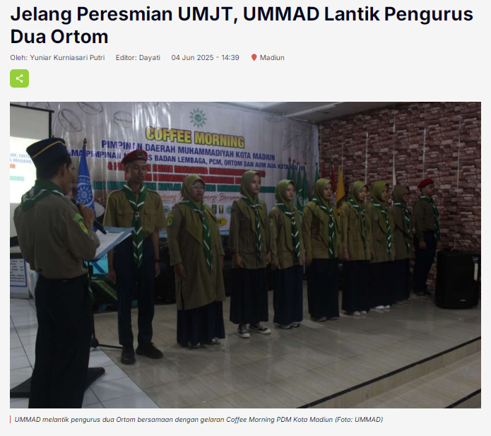 Jelang Peresmian UMJT, UMMAD Lantik Pengurus Dua Ortom