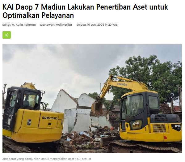 KAI Daop 7 Madiun Lakukan Penertiban Aset untuk Optimalkan Pelayanan