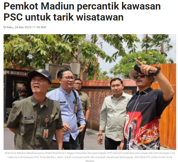 Pemkot Madiun Percantik Kawasan PSC untuk Tarik Wisatawan