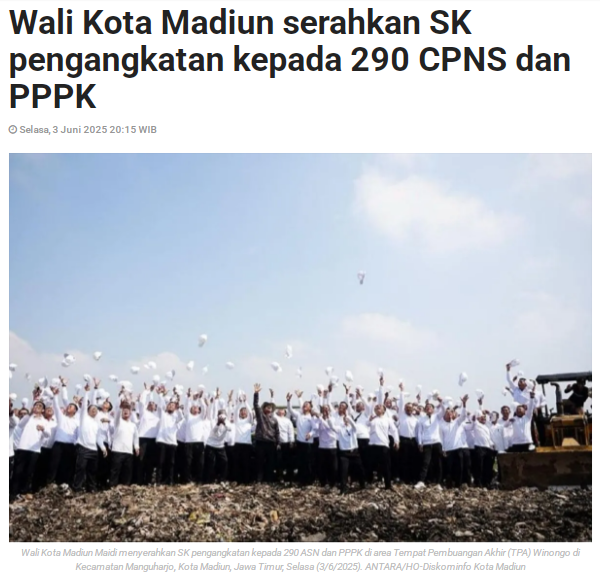 Wali Kota Madiun serahkan SK pengangkatan kepada 290 CPNS dan PPPK