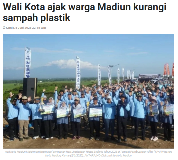 Wali Kota Ajak Warga Madiun Kurangi Sampah Plastik